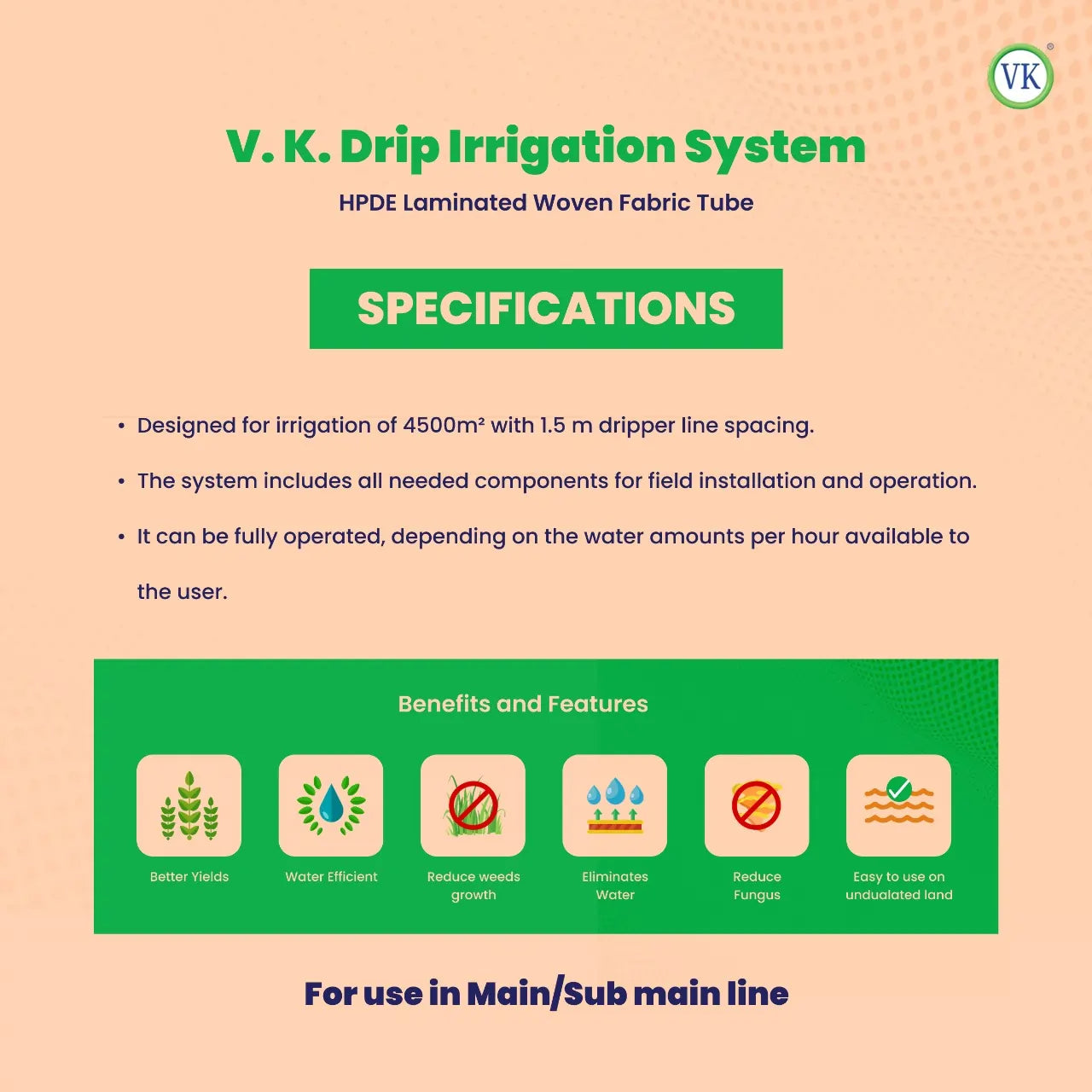 VK Dripshakti Drip Irrigation System – 4200 Sqm | Commercial-Grade Inline Drip set